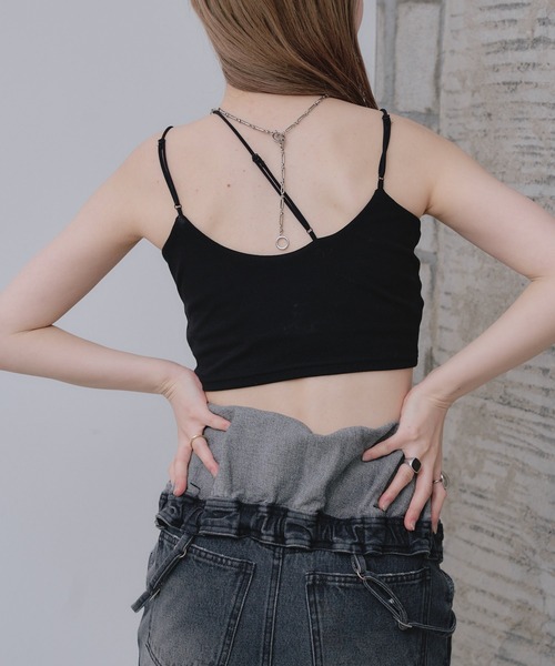 RAY CASSIN(レイカズン)の「ショート丈アシメキャミ(キャミソール・レディース・ブラック/ブルー/ピンク/ホワイト・FREE)」の16枚目の写真