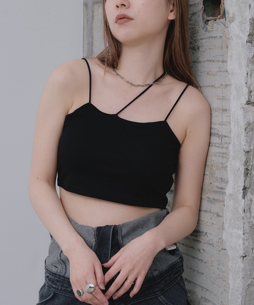 RAY CASSIN(レイカズン)の「ショート丈アシメキャミ(キャミソール・レディース・ブラック/ブルー/ピンク/ホワイト・FREE)」の14枚目の写真