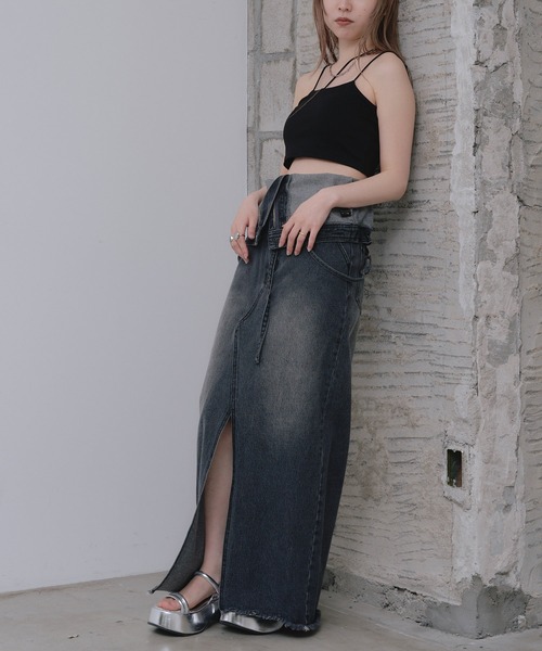 RAY CASSIN(レイカズン)の「ショート丈アシメキャミ(キャミソール・レディース・ブラック/ブルー/ピンク/ホワイト・FREE)」の17枚目の写真