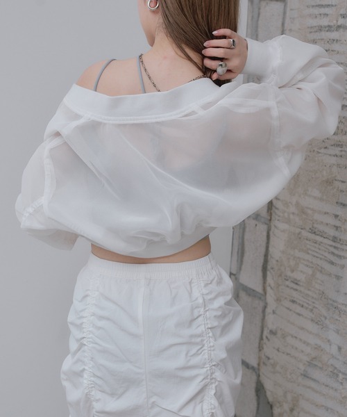 RAY CASSIN(レイカズン)の「ショート丈アシメキャミ(キャミソール・レディース・ブラック/ブルー/ピンク/ホワイト・FREE)」の20枚目の写真