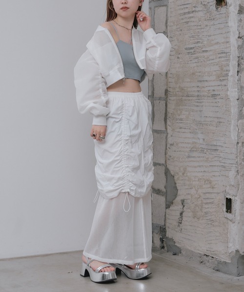 RAY CASSIN(レイカズン)の「ショート丈アシメキャミ(キャミソール・レディース・ブラック/ブルー/ピンク/ホワイト・FREE)」の22枚目の写真