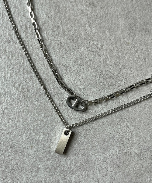 CPCM(シーピーシーエム)の「2連モチーフネックレス(ネックレス・メンズ・シルバー系その他/シルバー・FREE)」の2枚目の写真