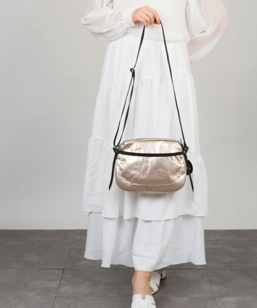 Jack Gomme（ジャックゴム）の「【JACK GOMME/ジャックゴム】ナイロン ミニショルダーバッグ HAPPY besace（ショルダーバッグ・レディース・グリーン/ゴールド/ベージュ/パープル/ブラック・FREE）」の14枚目の写真