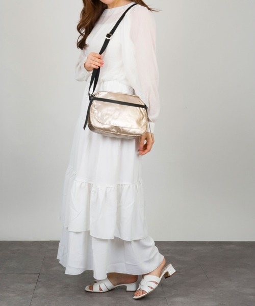 Jack Gomme（ジャックゴム）の「【JACK GOMME/ジャックゴム】ナイロン ミニショルダーバッグ HAPPY besace（ショルダーバッグ・レディース・グリーン/ゴールド/ベージュ/パープル/ブラック・FREE）」の16枚目の写真