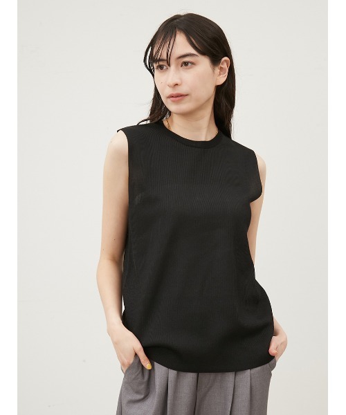 Mila Owen（ミラオーウェン）の「シアーアンサンブルノースリーブプルオーバー【手洗い可能】（ニット/セーター・レディース・その他/ブラック/シルバー・0/1）」の2枚目の写真