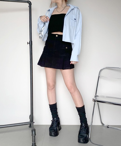 non-hedge(ノンヘッジ)の「ツイルプリーツミニスカートパンツ(スカート・レディース・キャメル/ベージュ/カーキ/オフホワイト/ブラック・M/S)」の13枚目の写真