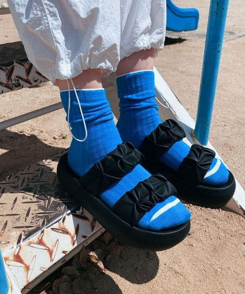 Sugar Sugar(シュガーシュガー)の「【SUGAR SUGARシュガーシュガー】くしゅくしゅ まあるい 厚底サンダル(9102)(サンダル・レディース・アイボリー/ブラック/ベージュ系その他・S/M/L/LL)」の9枚目の写真