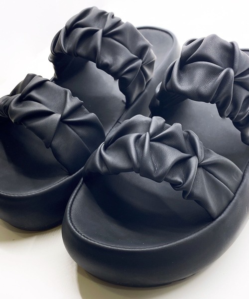 Sugar Sugar(シュガーシュガー)の「【SUGAR SUGARシュガーシュガー】くしゅくしゅ まあるい 厚底サンダル(9102)(サンダル・レディース・アイボリー/ブラック/ベージュ系その他・S/M/L/LL)」の12枚目の写真