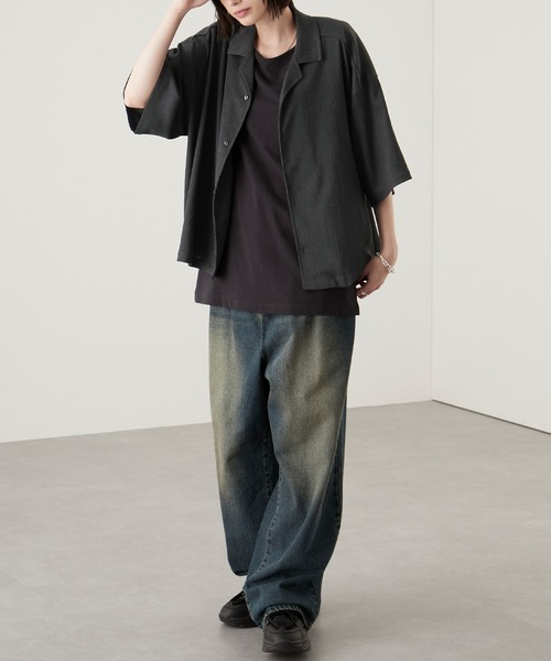 MEER. オープンカラーショートシャツ CSH-28 - Wrinkle Poplin - ミント / ショートスリーブ オープン
