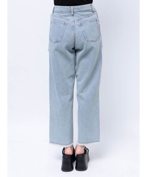 MURUA（ムルーア）の「【SET UP対応】スカートレイヤードデニム（デニムパンツ・レディース・ライトブルー/ブラック・2/1）」の8枚目の写真