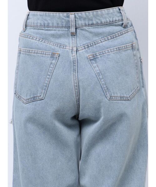 MURUA（ムルーア）の「【SET UP対応】スカートレイヤードデニム（デニムパンツ・レディース・ライトブルー/ブラック・2/1）」の9枚目の写真