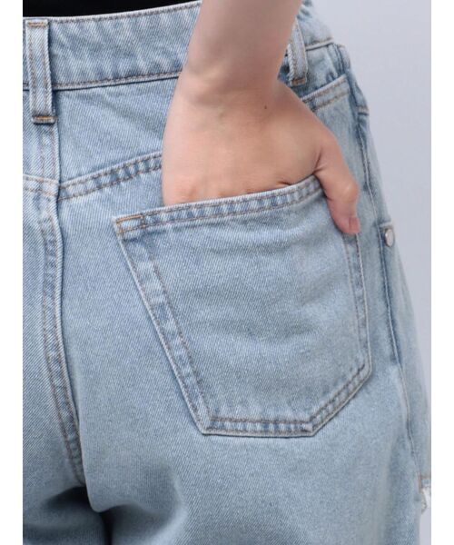 B00409 ムルーアMURUA フロントスリットＤＥＮＩＭデニムパンツ 美品】MURUA スリットタックデニム ワイドパンツ デニム