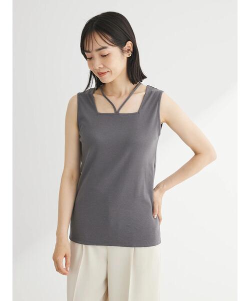 Green　Parks（グリーンパークス）の「マルチストラップテレコタンク（タンクトップ・レディース・ブルー/チャコールグレー/ホワイト/ブラック・FREE）」の11枚目の写真