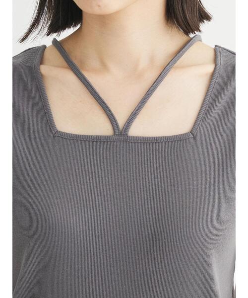 Green　Parks（グリーンパークス）の「マルチストラップテレコタンク（タンクトップ・レディース・ブルー/チャコールグレー/ホワイト/ブラック・FREE）」の14枚目の写真