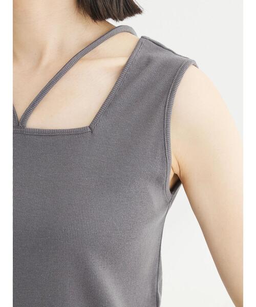 Green　Parks（グリーンパークス）の「マルチストラップテレコタンク（タンクトップ・レディース・ブルー/チャコールグレー/ホワイト/ブラック・FREE）」の15枚目の写真