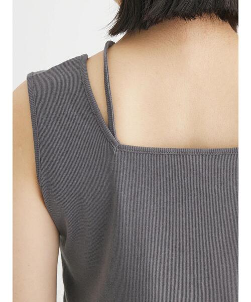 Green　Parks（グリーンパークス）の「マルチストラップテレコタンク（タンクトップ・レディース・ブルー/チャコールグレー/ホワイト/ブラック・FREE）」の16枚目の写真