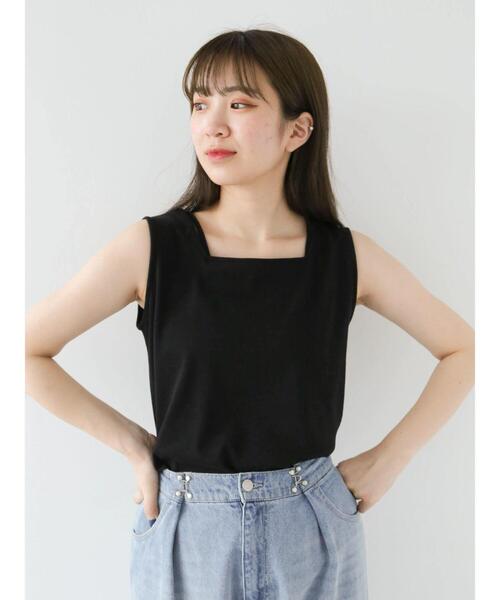 Green　Parks（グリーンパークス）の「マルチストラップテレコタンク（タンクトップ・レディース・ブルー/チャコールグレー/ホワイト/ブラック・FREE）」の8枚目の写真