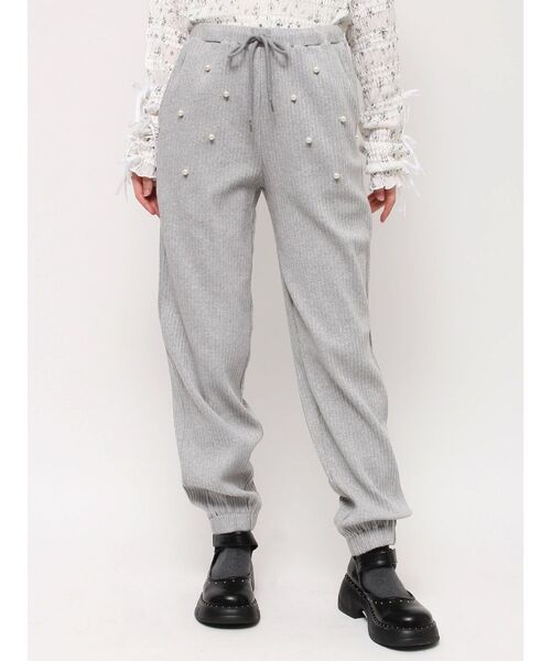 merry jenny(メリージェニー)の「パールリブジョガーパンツ(スウェットパンツ・レディース・ライトグレー/グレー・FREE)」の21枚目の写真