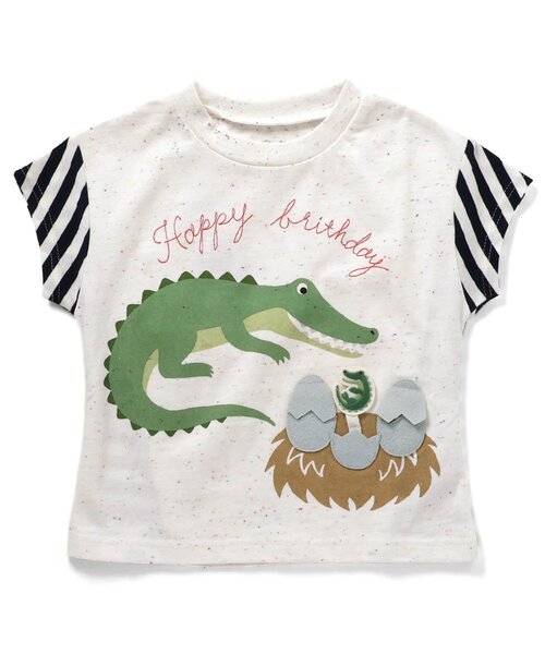 BIT'Z(ビッツ)の「ワニ&アヒル子育てギミックTシャツ(Tシャツ/カットソー・キッズ・ミント/キナリ・120/110/100/95/90/80)」の5枚目の写真