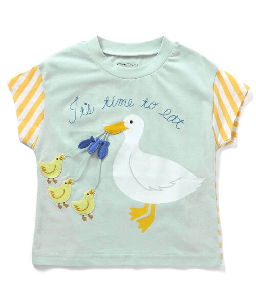 BIT'Z(ビッツ)の「ワニ&アヒル子育てギミックTシャツ(Tシャツ/カットソー・キッズ・ミント/キナリ・120/110/100/95/90/80)」の18枚目の写真