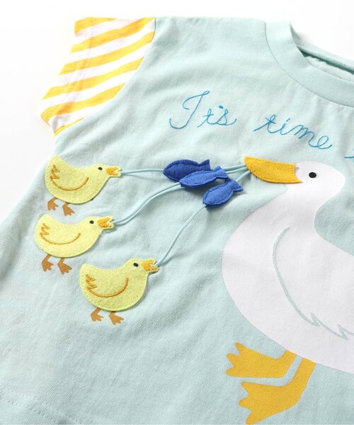 BIT'Z(ビッツ)の「ワニ&アヒル子育てギミックTシャツ(Tシャツ/カットソー・キッズ・ミント/キナリ・120/110/100/95/90/80)」の13枚目の写真