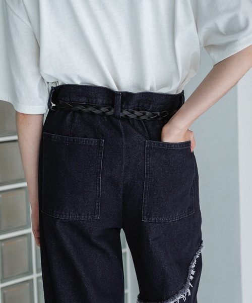 selle glant（セレグランテ）の「FRINGE DENIM WIDE PANTS/フリンジデニムワイドパンツ（デニムパンツ・メンズ・ブラック/インディゴブルー/サックスブルー・SMALL/MEDIUM/LARGE）」の16枚目の写真