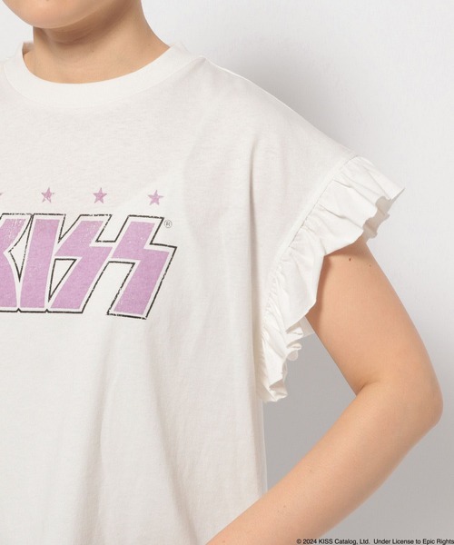 LOWRYS FARM（ローリーズファーム）の「リメイクＫＩＳＳフリルＴＳＳ 127829（Tシャツ/カットソー・レディース・アイボリー/チャコールグレー・FREE）」の9枚目の写真