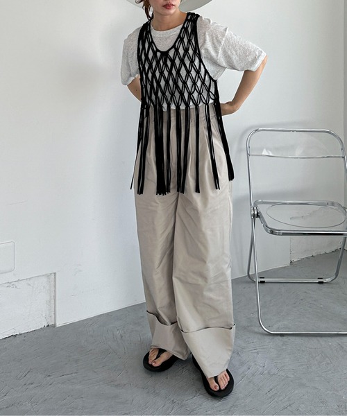 feepur(フェピュール)の「マクラメフリンジビスチェ(ベスト・レディース・ブラック/アイボリー・MEDIUM)」の13枚目の写真