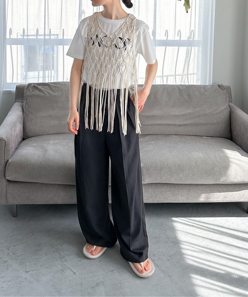 feepur(フェピュール)の「マクラメフリンジビスチェ(ベスト・レディース・ブラック/アイボリー・MEDIUM)」の20枚目の写真