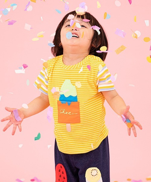 maroBaby Cheer シトラス&カラフルアイス　Tシャツ　まとめ セール】アイスボーダーTシャツ（Tシャツ/カットソー）｜baby