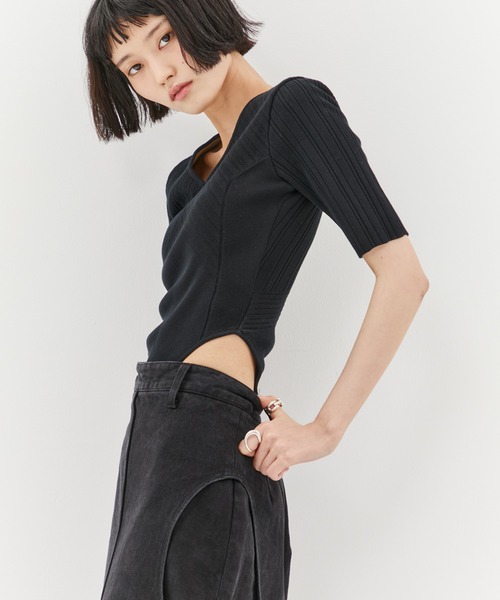 ニット セーター 「STUDIOUS/ステュディオス」ジャガードニットボディスーツ レディース セール】【STUDIOUS/ステュディオス】ジャガードニットボディ