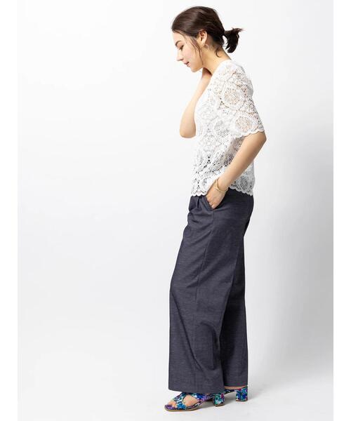 Te chichi CLASSIC（テチチクラシック）の「オーガニックコットンコードレースブラウス（シャツ/ブラウス・レディース・ブラック/オフホワイト・F）」の5枚目の写真