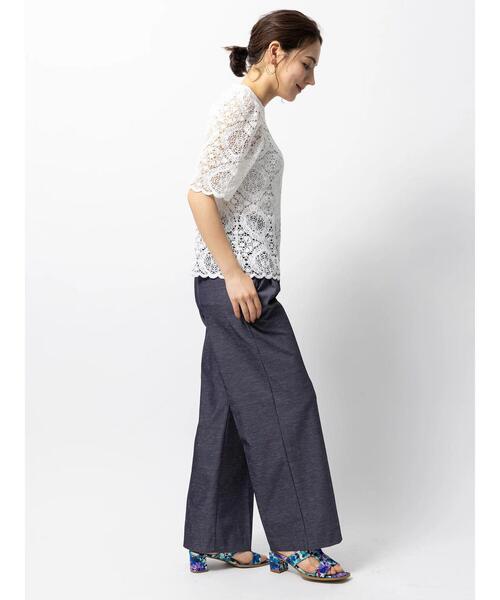 Te chichi CLASSIC（テチチクラシック）の「オーガニックコットンコードレースブラウス（シャツ/ブラウス・レディース・ブラック/オフホワイト・F）」の6枚目の写真