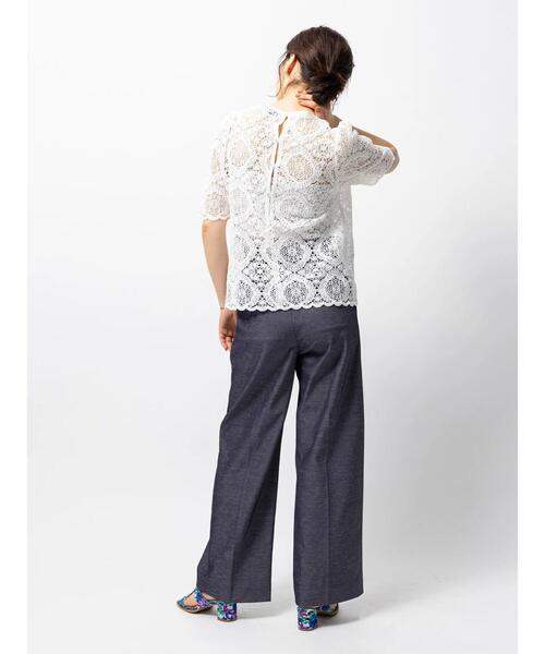 Te chichi CLASSIC（テチチクラシック）の「オーガニックコットンコードレースブラウス（シャツ/ブラウス・レディース・ブラック/オフホワイト・F）」の9枚目の写真