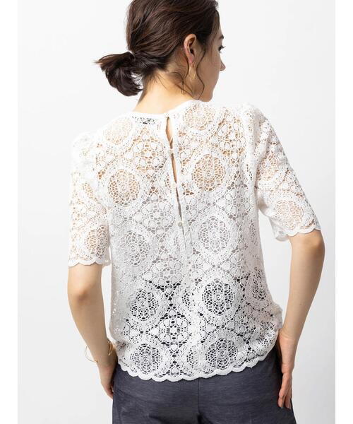 Te chichi CLASSIC（テチチクラシック）の「オーガニックコットンコードレースブラウス（シャツ/ブラウス・レディース・ブラック/オフホワイト・F）」の13枚目の写真