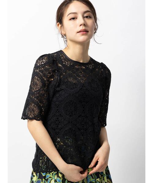 Te chichi CLASSIC（テチチクラシック）の「オーガニックコットンコードレースブラウス（シャツ/ブラウス・レディース・ブラック/オフホワイト・F）」の21枚目の写真