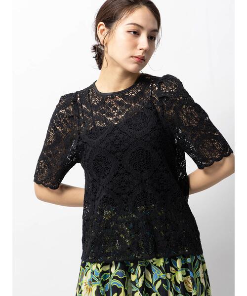 Te chichi CLASSIC（テチチクラシック）の「オーガニックコットンコードレースブラウス（シャツ/ブラウス・レディース・ブラック/オフホワイト・F）」の22枚目の写真