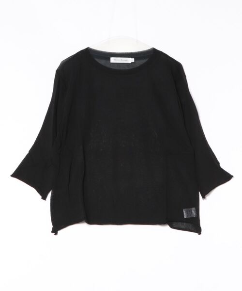 HARLEM ROUNGE(ハーレムラウンジ)の「【Harlem Rounge】 シアールーズニットソー(Tシャツ/カットソー・レディース・ホワイト系/ブラック/オレンジ/ライトイエロー/モスグリーン・FREE)」の1枚目の写真