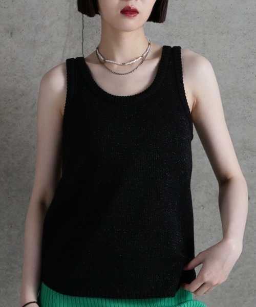【セール】【WEB・一部店舗限定】ラメニットタンクトップ（タンクトップ）｜rbby ROSEBUD（アールビーバイローズバッド）