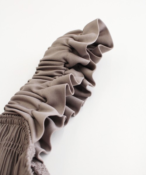 SpRay（スプレイ）の「ランダムプリーツサロペット（サロペット/オーバーオール・レディース・ベージュ/ブラック/グレー・FREE）」の8枚目の写真