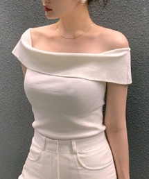 オフショルダー ノースリーブトップス