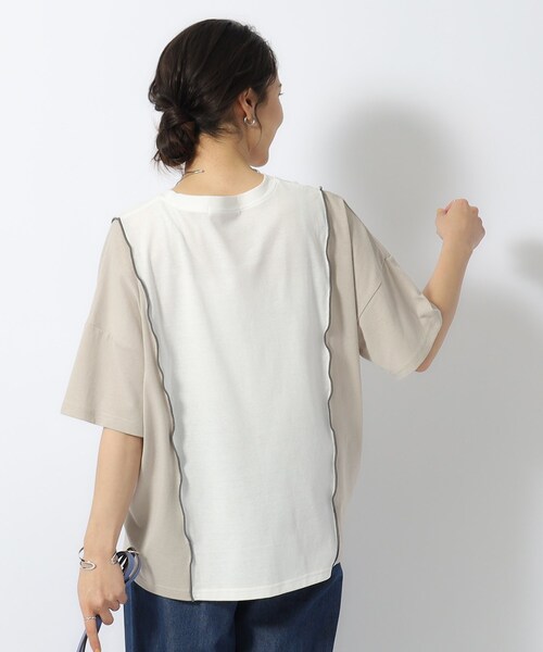 Cutie Blonde(キューティーブロンド)の「◆【洗える】リメイク風 切り替えTシャツ(Tシャツ/カットソー・レディース・ブルー系9/ホワイト系その他5/ブラック系4・04/02/03)」の20枚目の写真