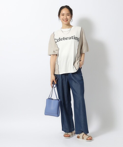 Cutie Blonde(キューティーブロンド)の「◆【洗える】リメイク風 切り替えTシャツ(Tシャツ/カットソー・レディース・ブルー系9/ホワイト系その他5/ブラック系4・04/02/03)」の19枚目の写真