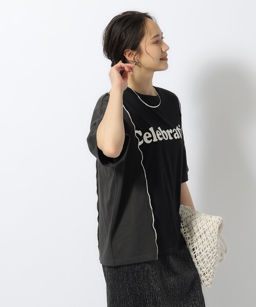 Cutie Blonde(キューティーブロンド)の「◆【洗える】リメイク風 切り替えTシャツ(Tシャツ/カットソー・レディース・ブルー系9/ホワイト系その他5/ブラック系4・04/02/03)」の16枚目の写真