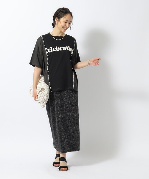 Cutie Blonde(キューティーブロンド)の「◆【洗える】リメイク風 切り替えTシャツ(Tシャツ/カットソー・レディース・ブルー系9/ホワイト系その他5/ブラック系4・04/02/03)」の15枚目の写真