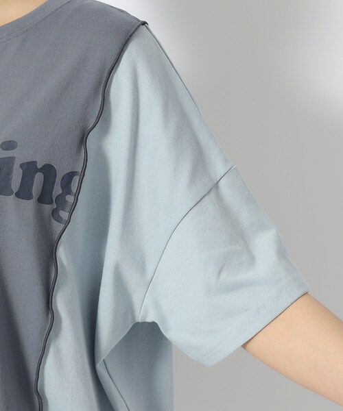 Cutie Blonde(キューティーブロンド)の「◆【洗える】リメイク風 切り替えTシャツ(Tシャツ/カットソー・レディース・ブルー系9/ホワイト系その他5/ブラック系4・04/02/03)」の5枚目の写真
