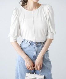 パフスリーブリブサマーニット