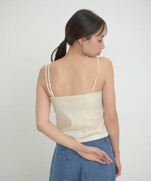 VIS(ビス)の「【洗える】箔プリントカップ付きキャミソール(キャミソール・レディース・シルバー/ブラック系その他/ゴールド系その他・FREE)」の6枚目の写真