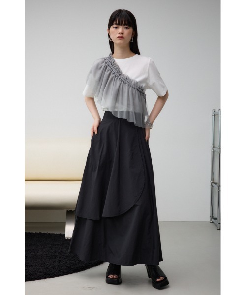 AZUL by moussy(アズールバイマウジー)の「ボリュームデザインスカート(スカート・レディース・ブラック/アイボリー/ブルー・SMALL/MEDIUM)」の7枚目の写真