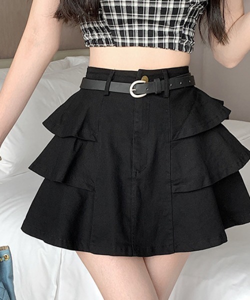 【THEAIRTOWN】サイド スタッズ ティアード フリル スカート セール 30%OFF】ティアードフリルスカート 24AW(506723589